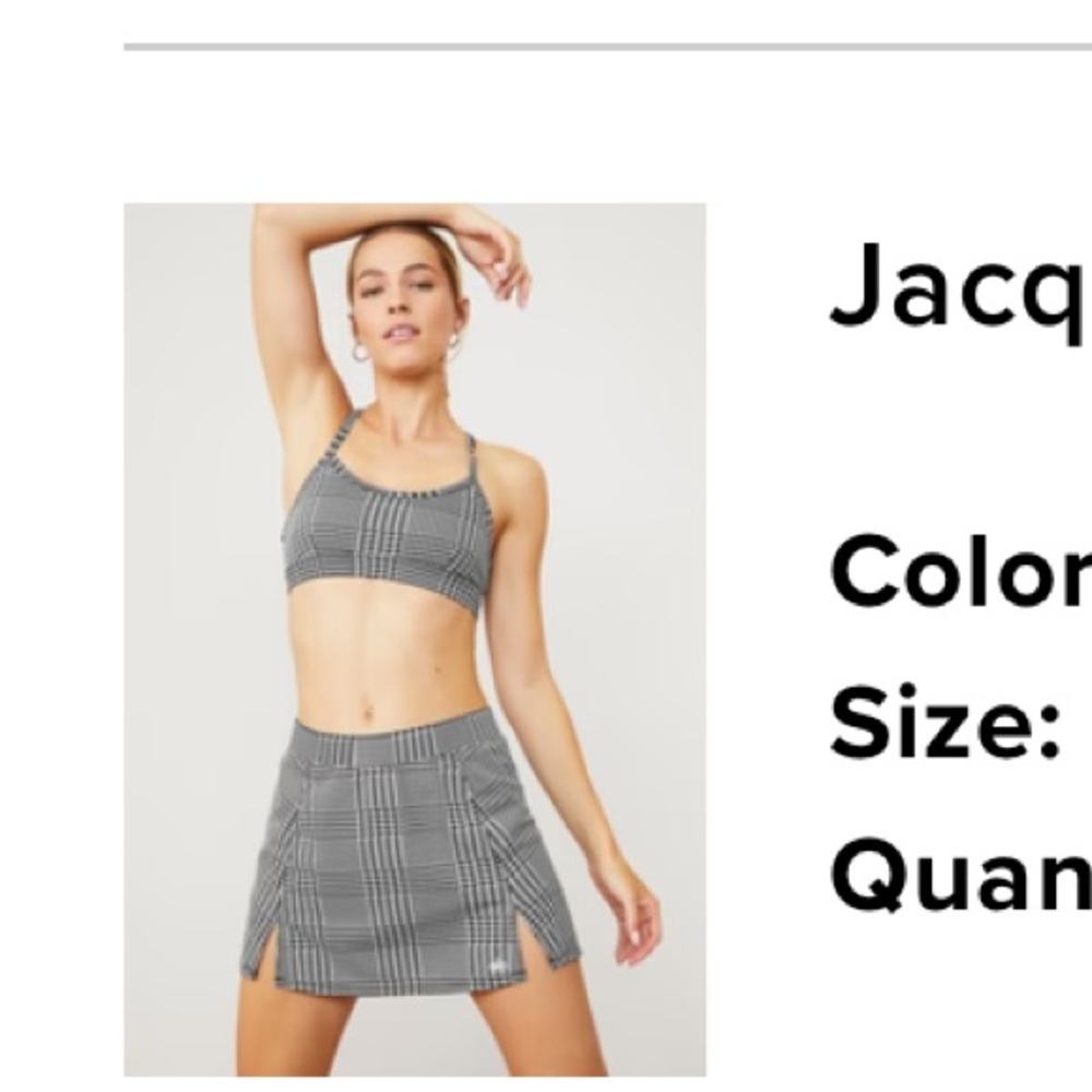 ALO jacquard glenplaid tennis skirt
